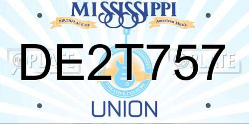 DE2T757 Mississippi License Plate