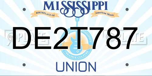 DE2T787 Mississippi License Plate