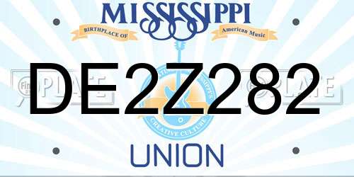 DE2Z282 Mississippi License Plate