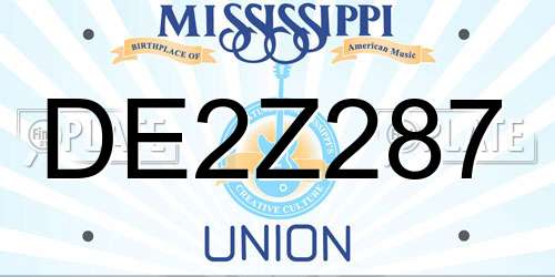 DE2Z287 Mississippi License Plate