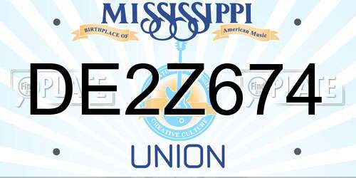 DE2Z674 Mississippi License Plate