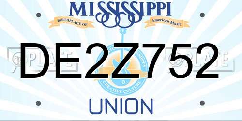 DE2Z752 Mississippi License Plate