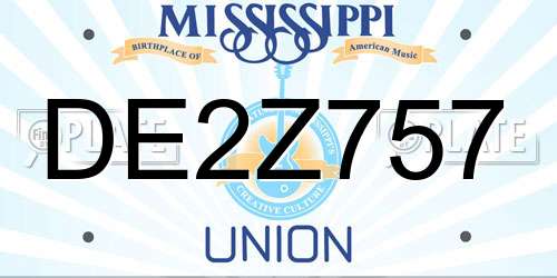 DE2Z757 Mississippi License Plate