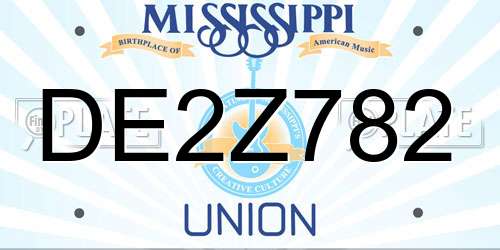 DE2Z782 Mississippi License Plate