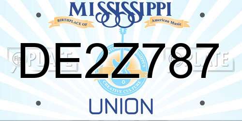 DE2Z787 Mississippi License Plate