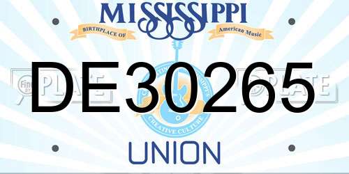 DE30265 Mississippi License Plate