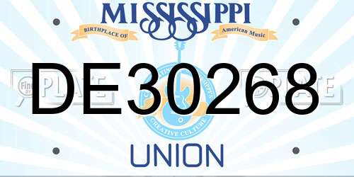 DE30268 Mississippi License Plate