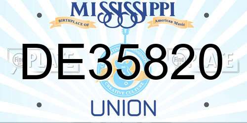 DE35820 Mississippi License Plate