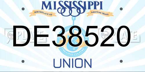 DE38520 Mississippi License Plate