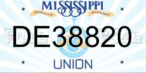 DE38820 Mississippi License Plate