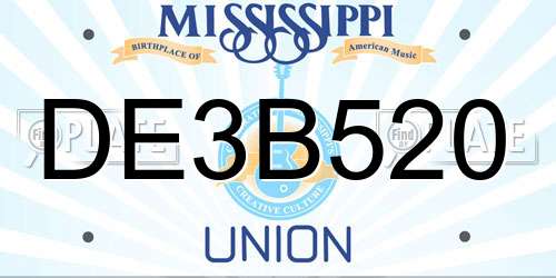 DE3B520 Mississippi License Plate