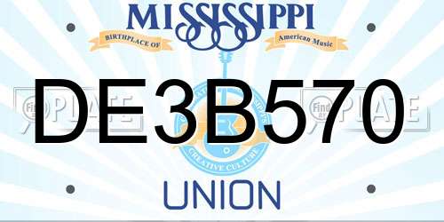 DE3B570 Mississippi License Plate