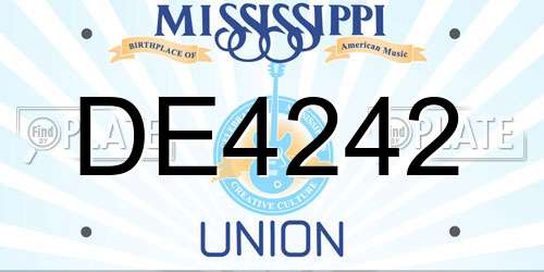 DE4242 Mississippi License Plate