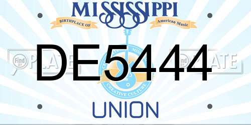 DE5444 Mississippi License Plate