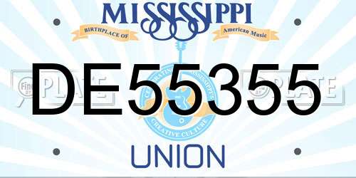 DE55355 Mississippi License Plate