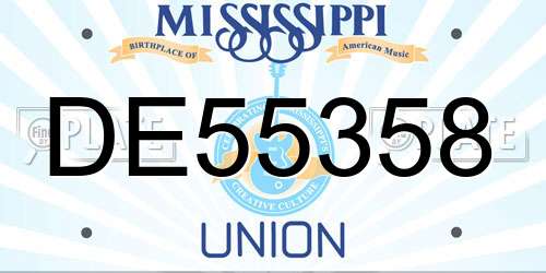 DE55358 Mississippi License Plate