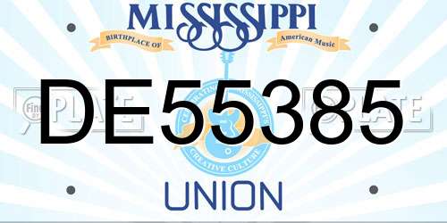 DE55385 Mississippi License Plate