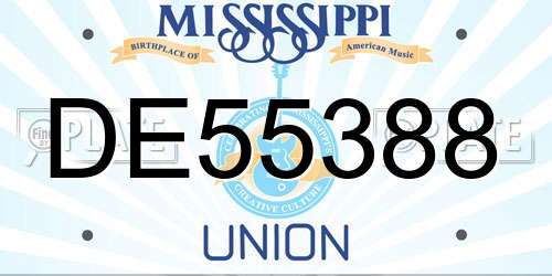 DE55388 Mississippi License Plate
