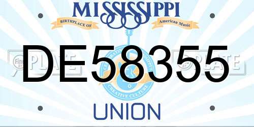 DE58355 Mississippi License Plate