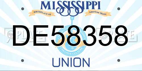 DE58358 Mississippi License Plate