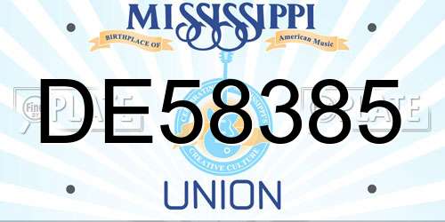DE58385 Mississippi License Plate