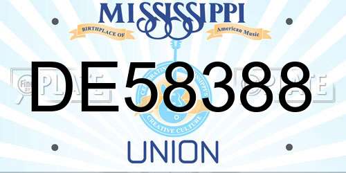 DE58388 Mississippi License Plate