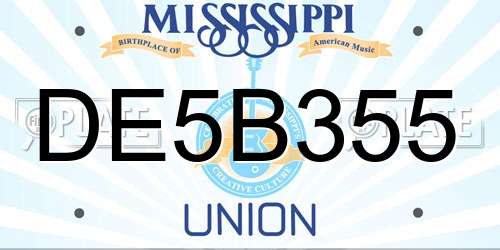 DE5B355 Mississippi License Plate