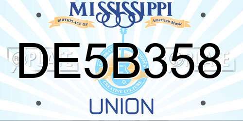 DE5B358 Mississippi License Plate