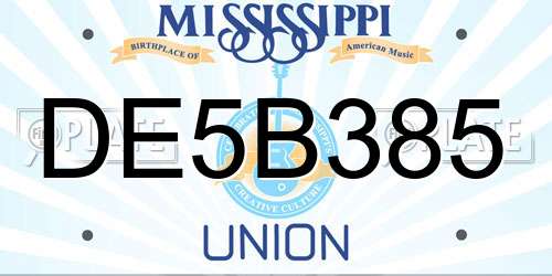 DE5B385 Mississippi License Plate