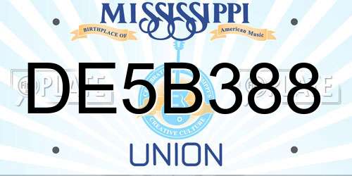 DE5B388 Mississippi License Plate