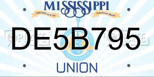 DE5B795 Mississippi License Plate
