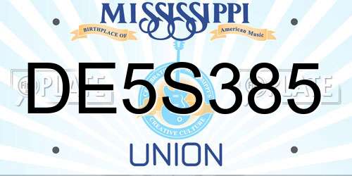 DE5S385 Mississippi License Plate