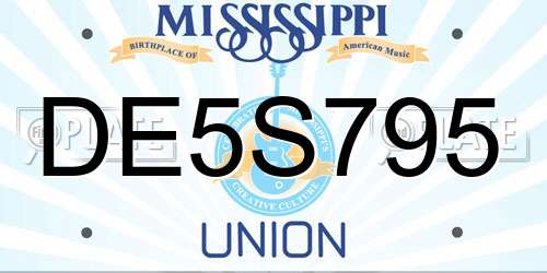 DE5S795 Mississippi License Plate