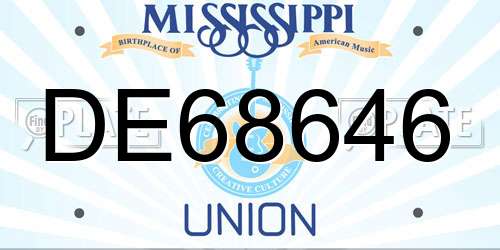 DE68646 Mississippi License Plate