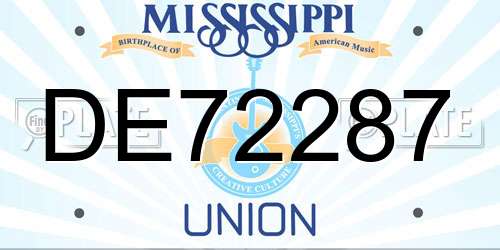 DE72287 Mississippi License Plate