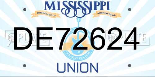 DE72624 Mississippi License Plate