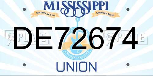DE72674 Mississippi License Plate