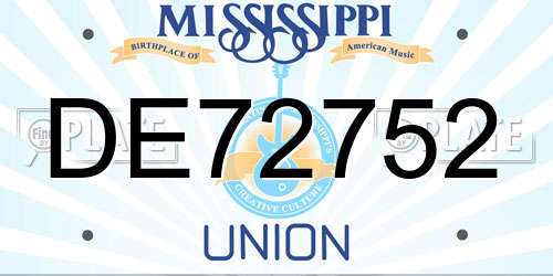 DE72752 Mississippi License Plate