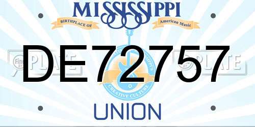 DE72757 Mississippi License Plate