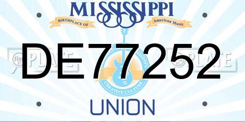 DE77252 Mississippi License Plate