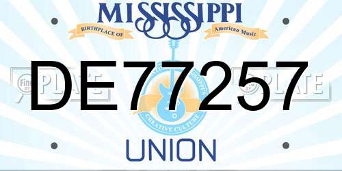 DE77257 Mississippi License Plate
