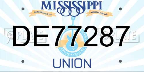 DE77287 Mississippi License Plate