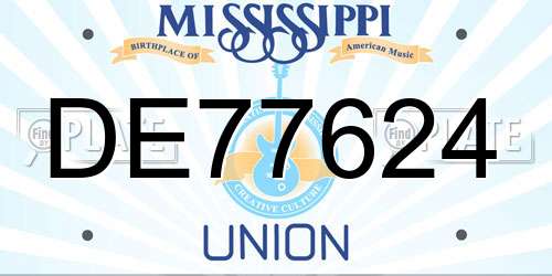 DE77624 Mississippi License Plate