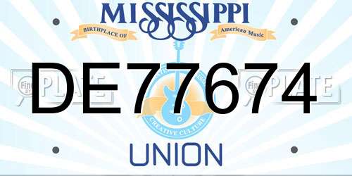 DE77674 Mississippi License Plate