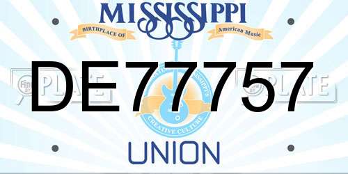 DE77757 Mississippi License Plate