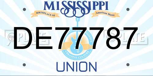 DE77787 Mississippi License Plate