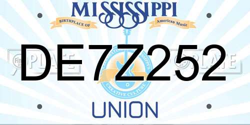 DE7Z252 Mississippi License Plate