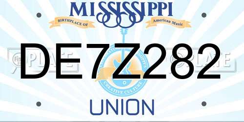 DE7Z282 Mississippi License Plate