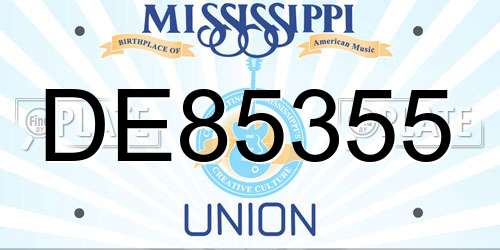 DE85355 Mississippi License Plate