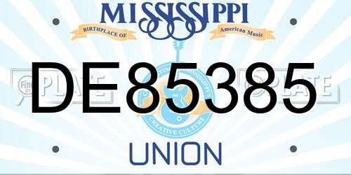 DE85385 Mississippi License Plate